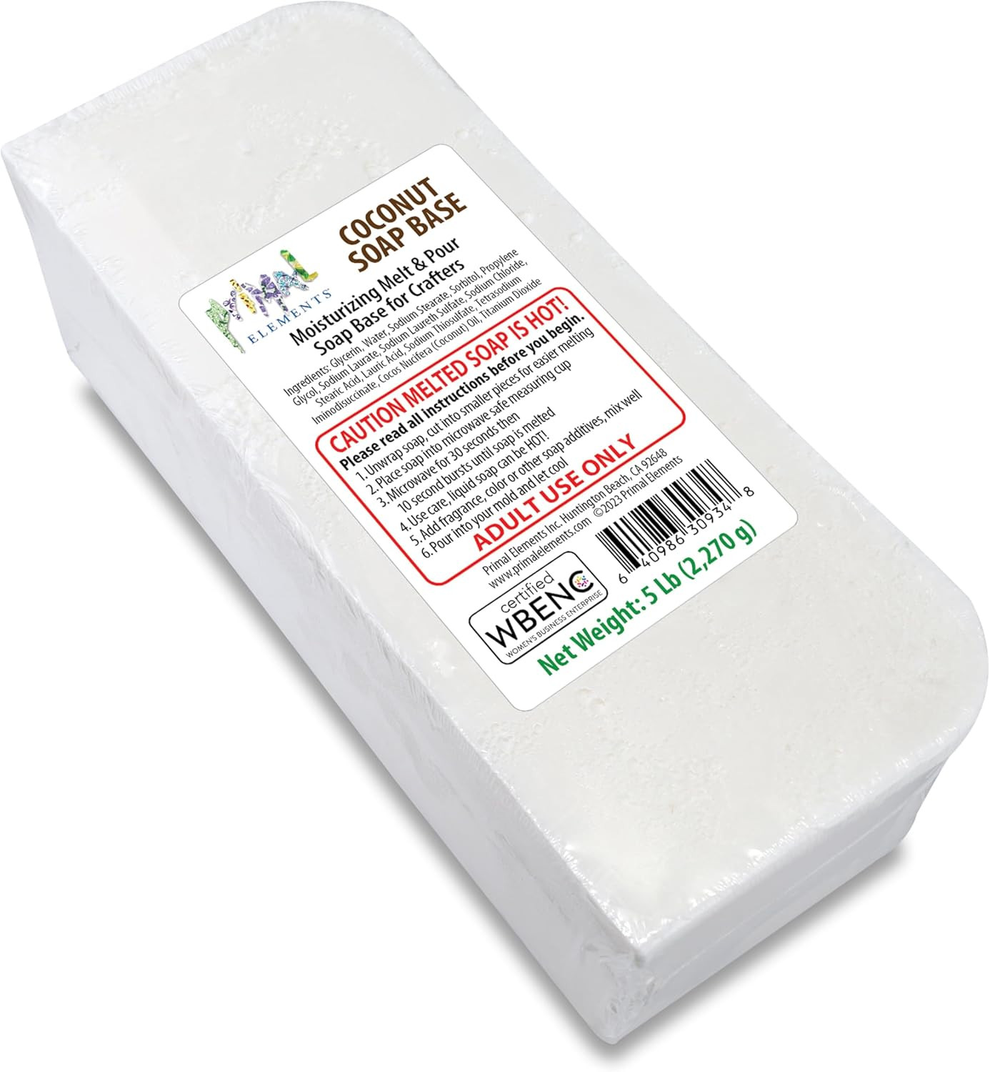 Coconut Oil Soap Base – Moisturizing Melt and Pour Glycerin Soap Base for Crafti