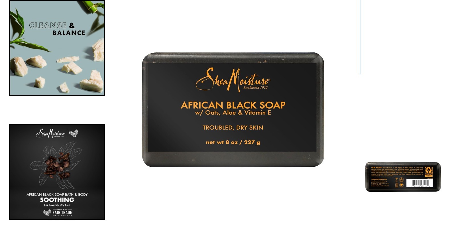8 oz Moisturizing African Black Soap with Shea Butter – Cruelty-Free Cleanser