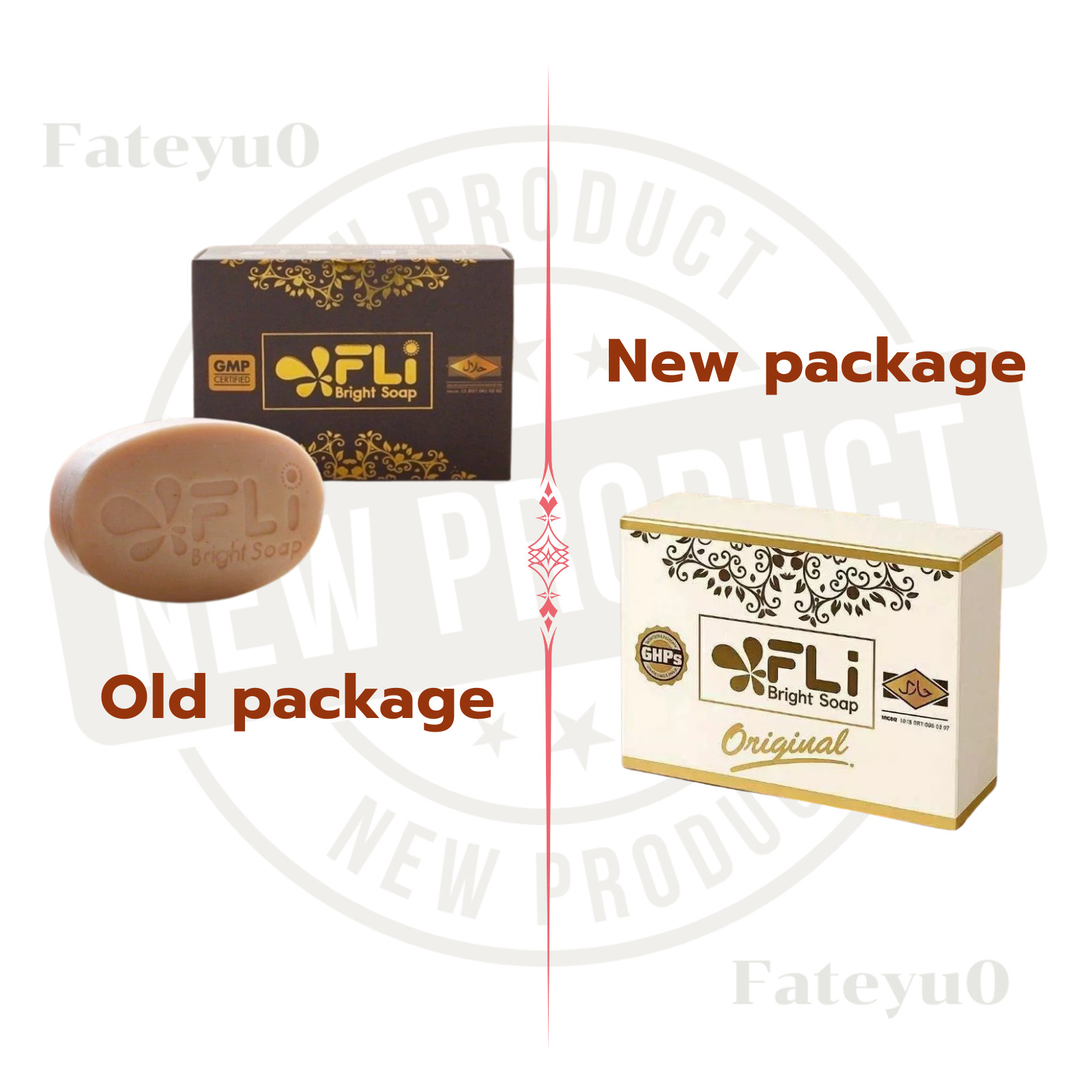 4x FLI Bright White Skin Soap Thai Herbal 120g. Body & Face Reduce acne freckle