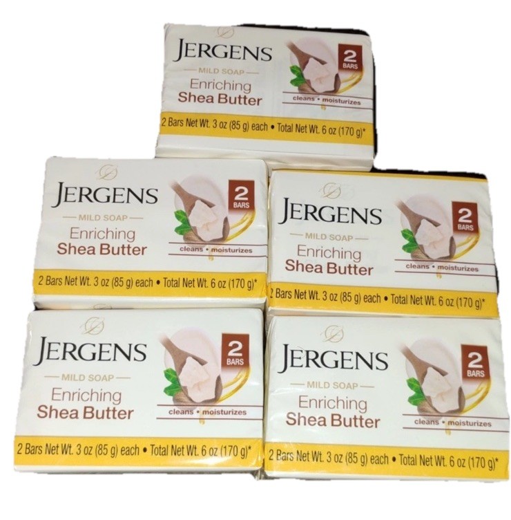 Jergens Enriching Shea Butter 2 Pack Mild Soap, Lot of 5 (10 Total Bars)