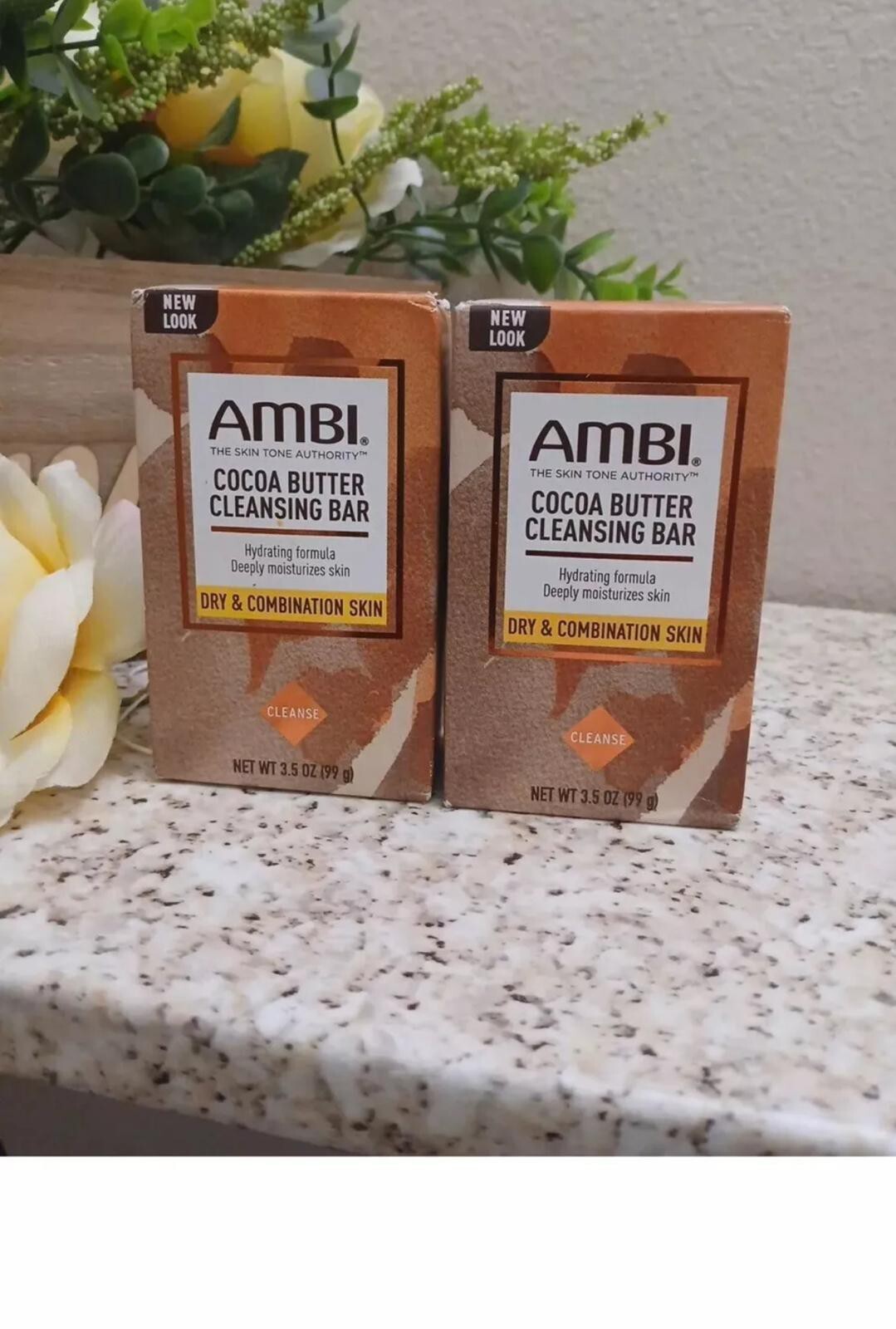 Pack of 2) .AMBI Skin Care Soap Black soap With Shea Batter 3.5 oz FREE SHIPPING