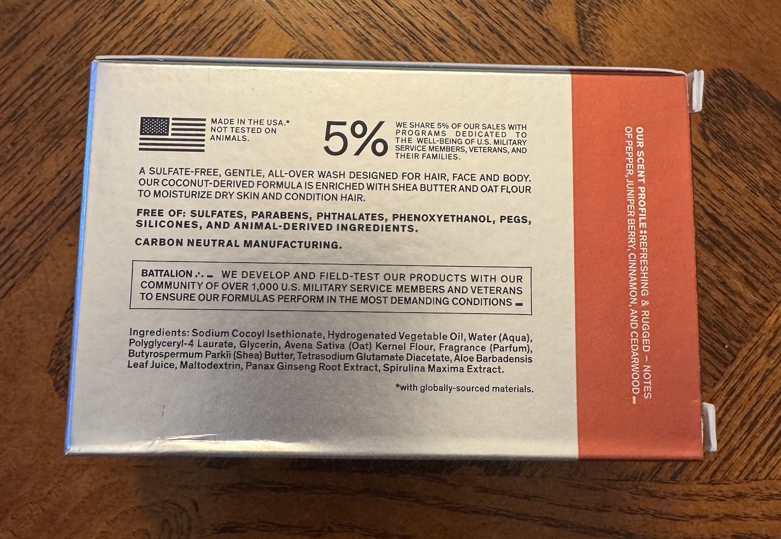 Bravo Sierra USA Hair & Body Solid Cleanser Bar White Vetiver Cedarwood 7oz NEW