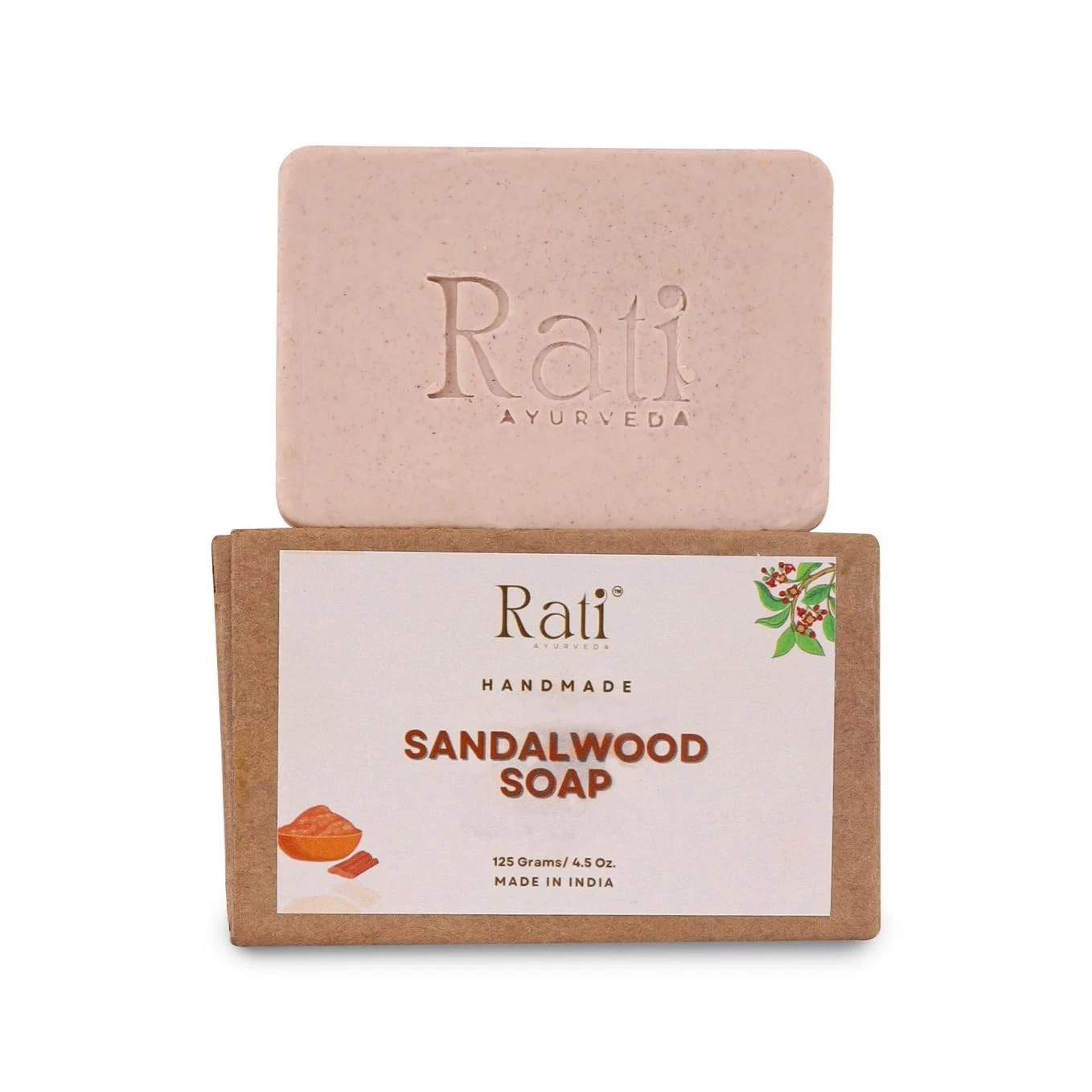Rati Ayurveda Sandalwood Soap For Soothing And Moisturizing Skin 125gm