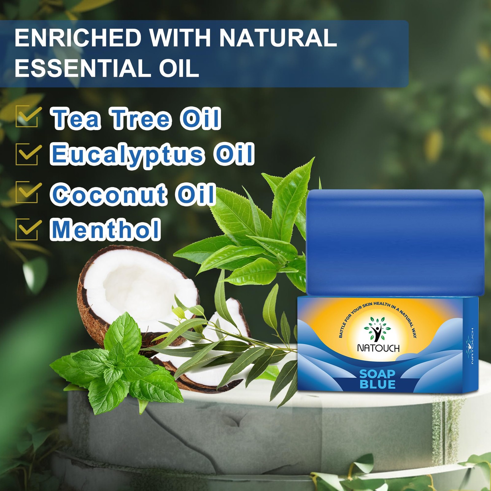 Tea Tree Soap Bar, Soap for Women/Men Help Jock Itch, Athlete’s Foot, Body Od…
