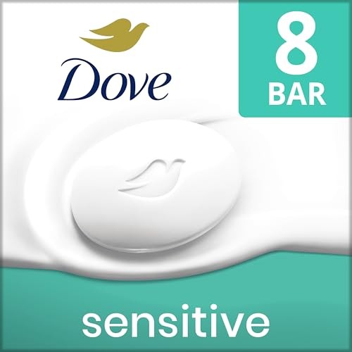 Dove Beauty Bar Soap Sensitive, 8 Bars for 3.75 Ounce (Pack of 8) Unscented