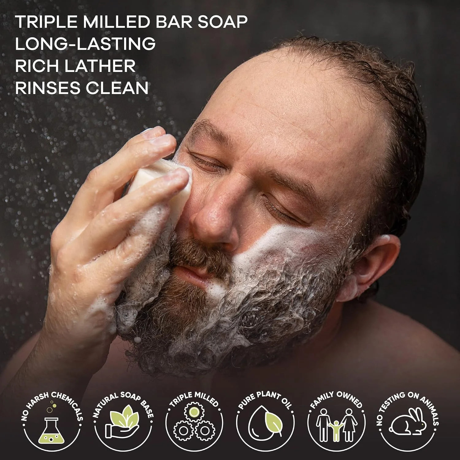 Australian Botanical Men’s Soap Bars, Duo Pack Luxury Body and Beard Bars, Eucal