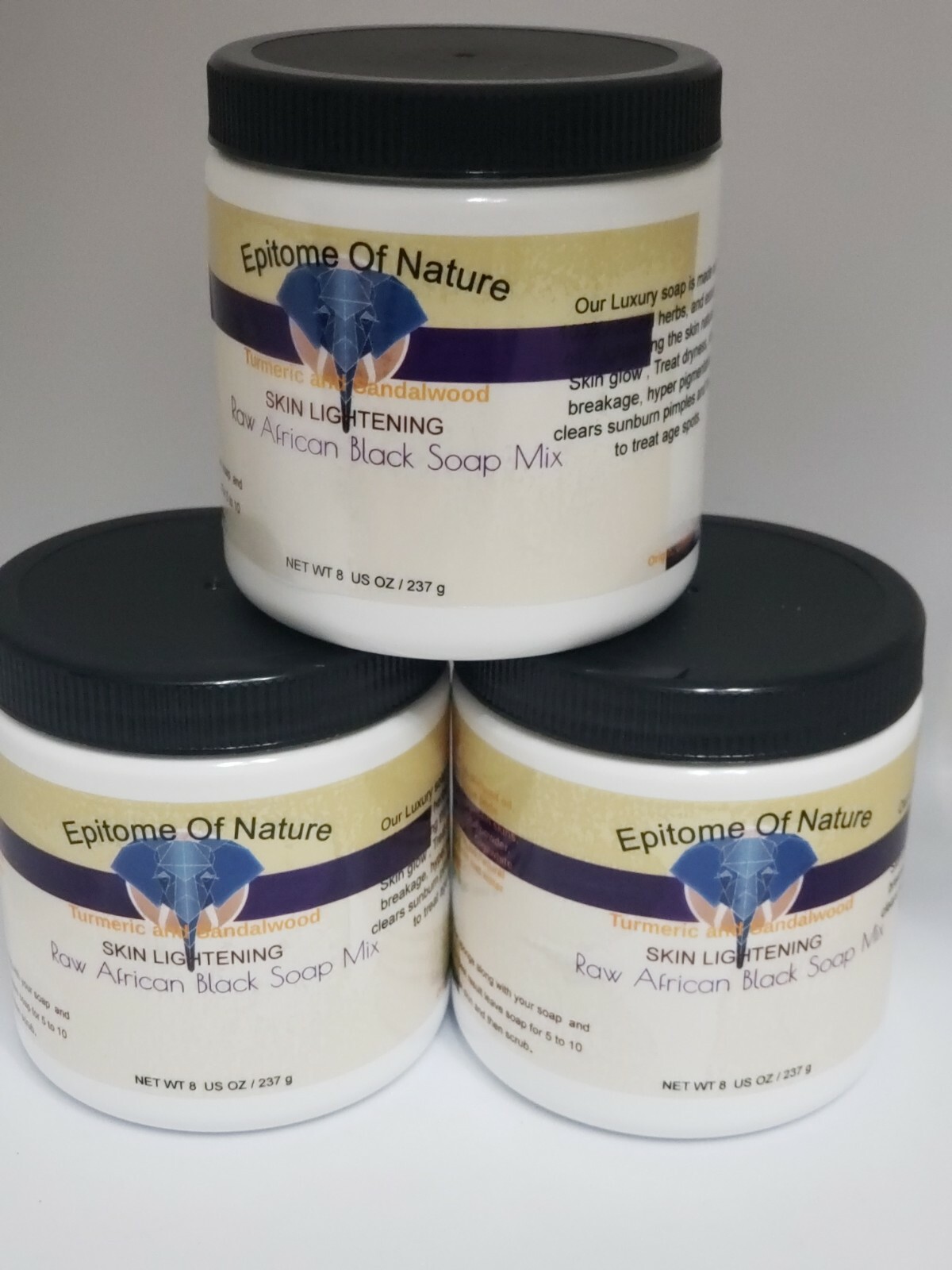 Skin Lightening Black soap Mix 2x powerful Giga,Niacinamide,Kojic Glutathione.