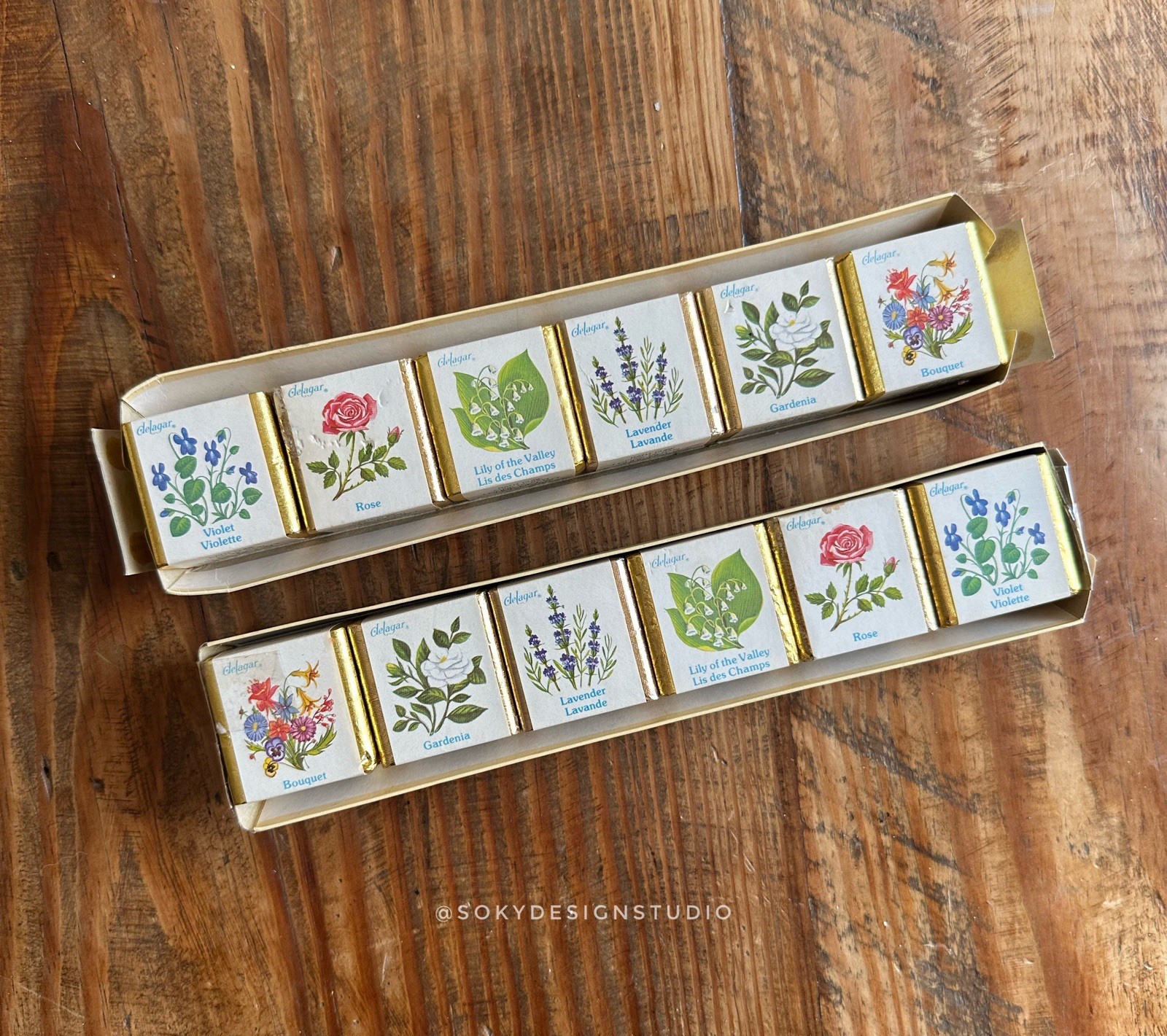 Ashgar Floral Assorted Soap Set Multipack Rose Lavender Gardenia Violet Lily