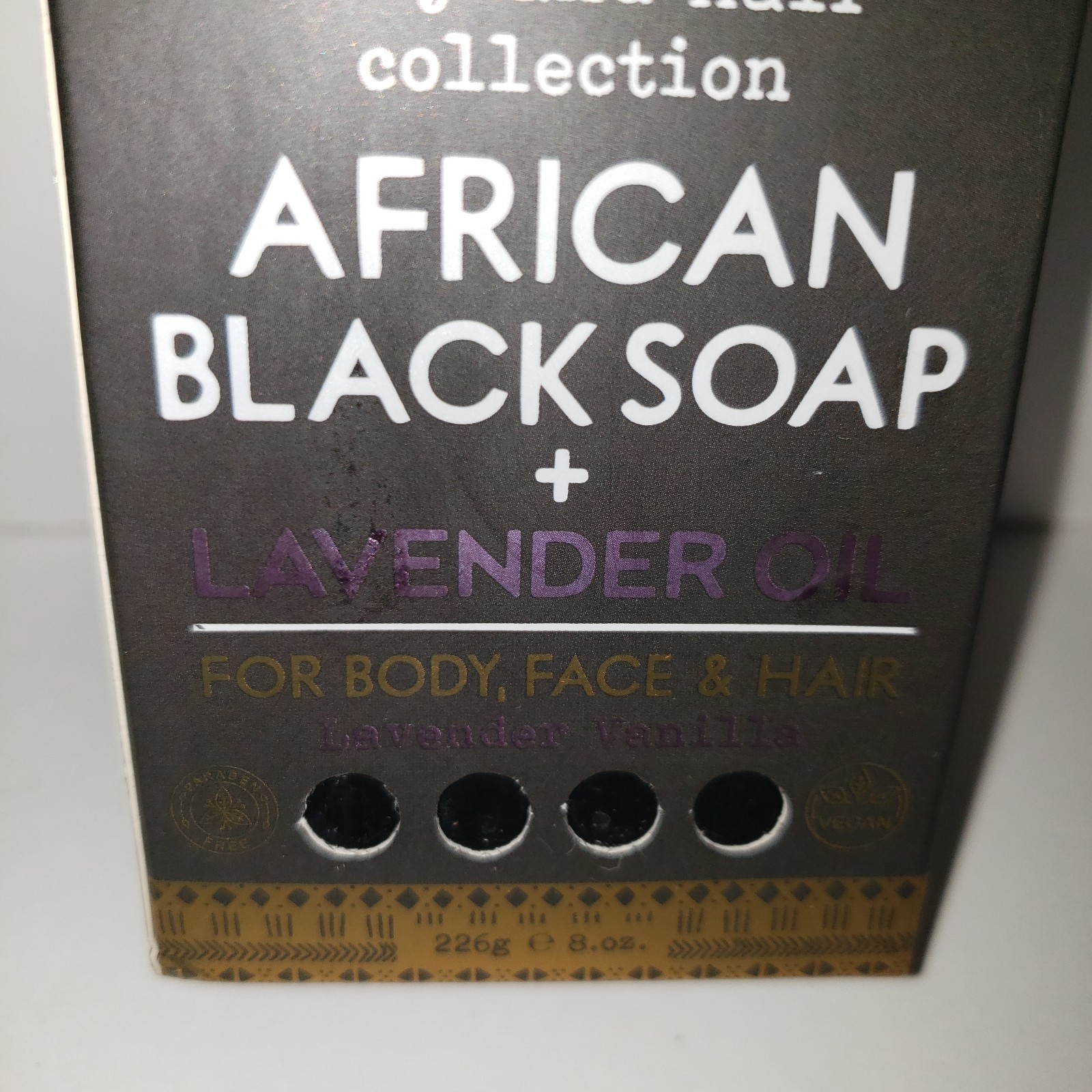 Natures Golden Skin African Black Soap+ Lavender OIl for Body Face & Hair 10 oz