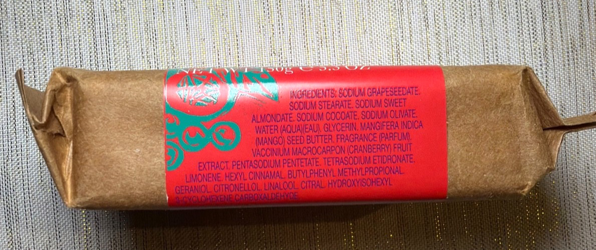 New! Crabtree & Evelyn Naturals Botanical Body Bar Mango Butter &Cranberry 5.3oz