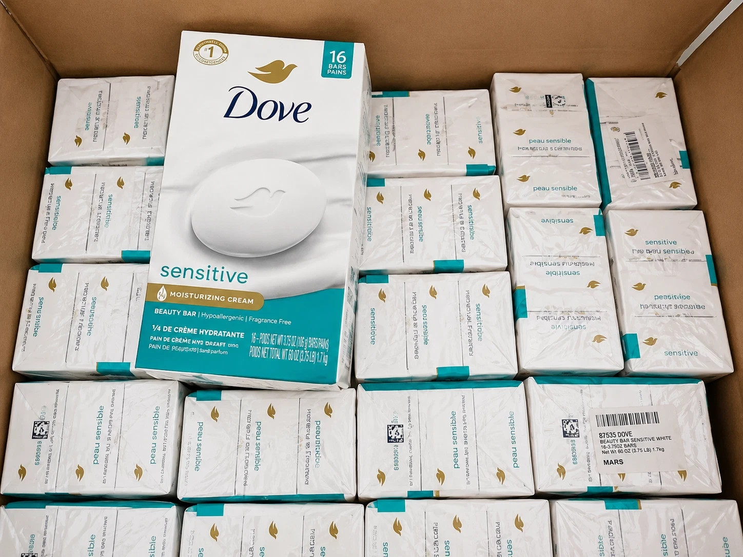 Dove Beauty Bar Soap, Sensitive Skin, 3.75 oz., 6 ct.