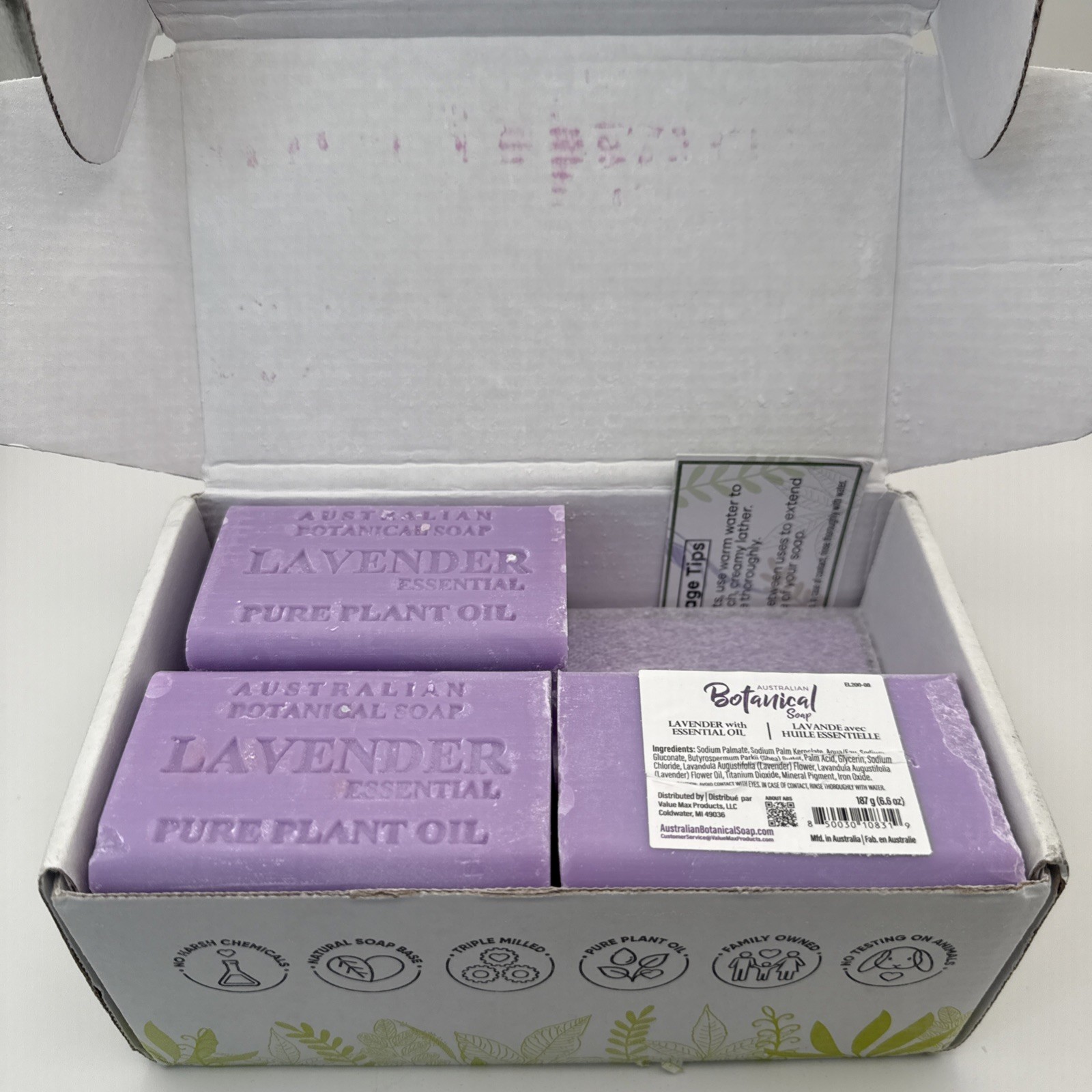 LOT OF 7 ~ Australian Botanical Soap ~ LAVENDER ~ 6.6 Oz X 7 NEW IN BOX