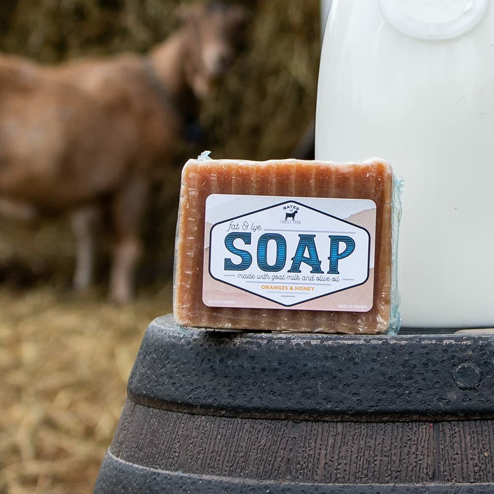 Bates Family Farm Oranges and Honey Fat and Lye Soap Goat Milk Olive Oil Natural