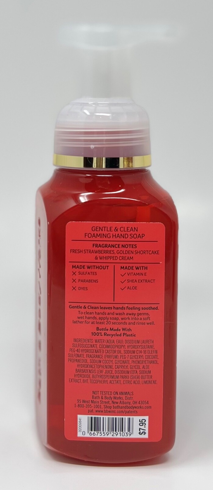 1 BATH BODY WORKS STRAWBERRY POUND CAKE GENTLE CLEAN FOAMING HAND SOAP WASH PUMP