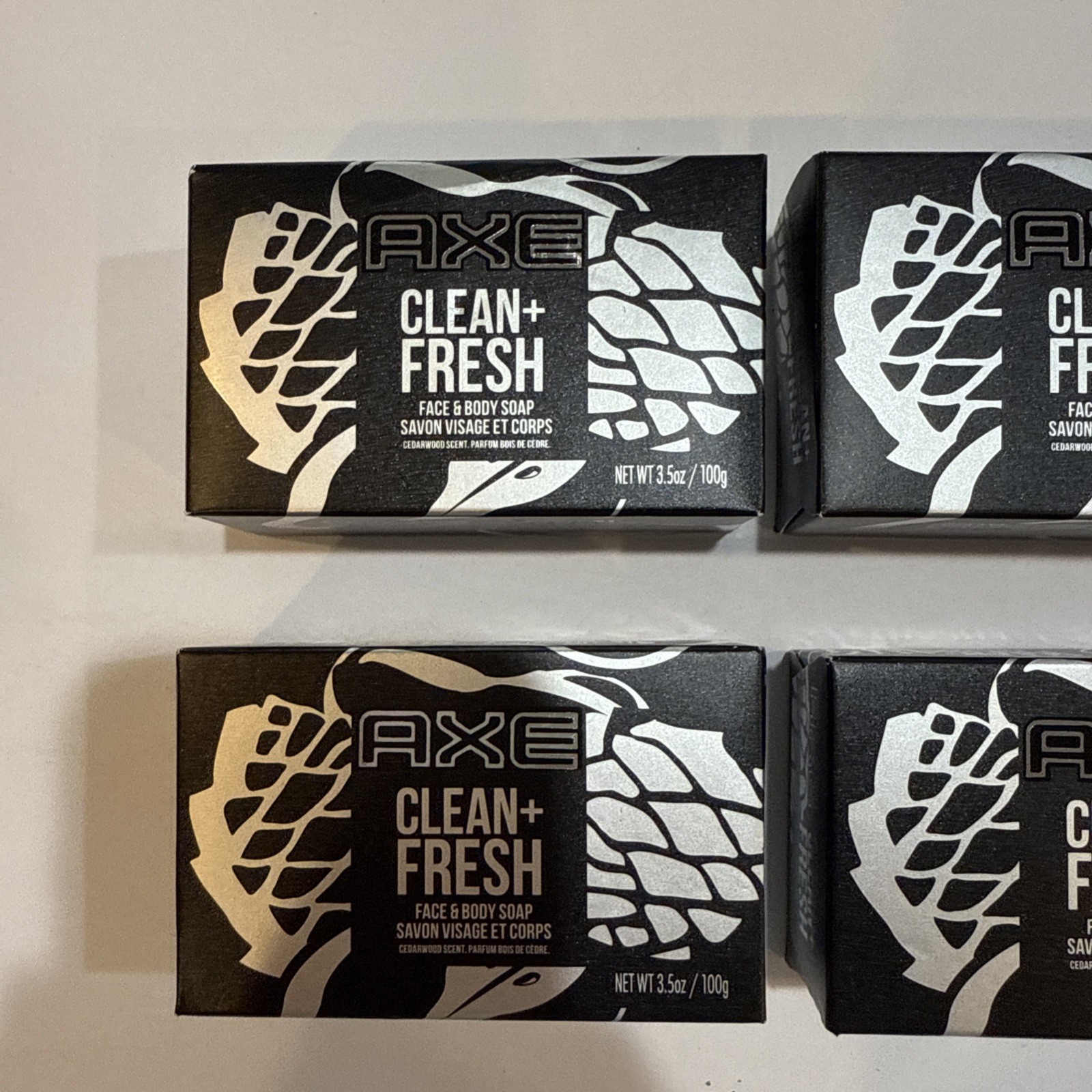NEW! Case Of 6 Bars Of Axe Clean & Fresh Face & Body Soap 3.5oz Each Bar