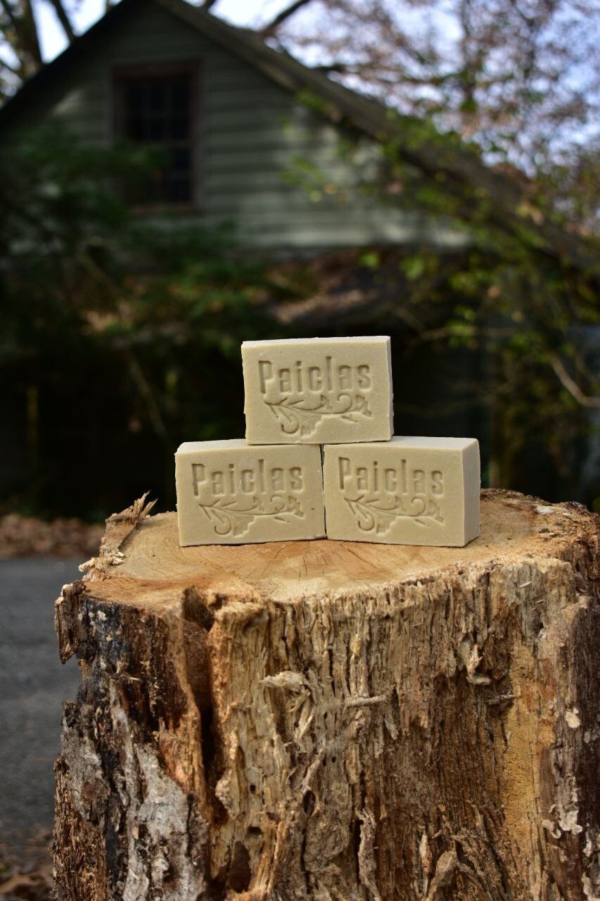 Handmade natural Soap, Green Clay and Rosemary essential oil Set Of 3 Bars.