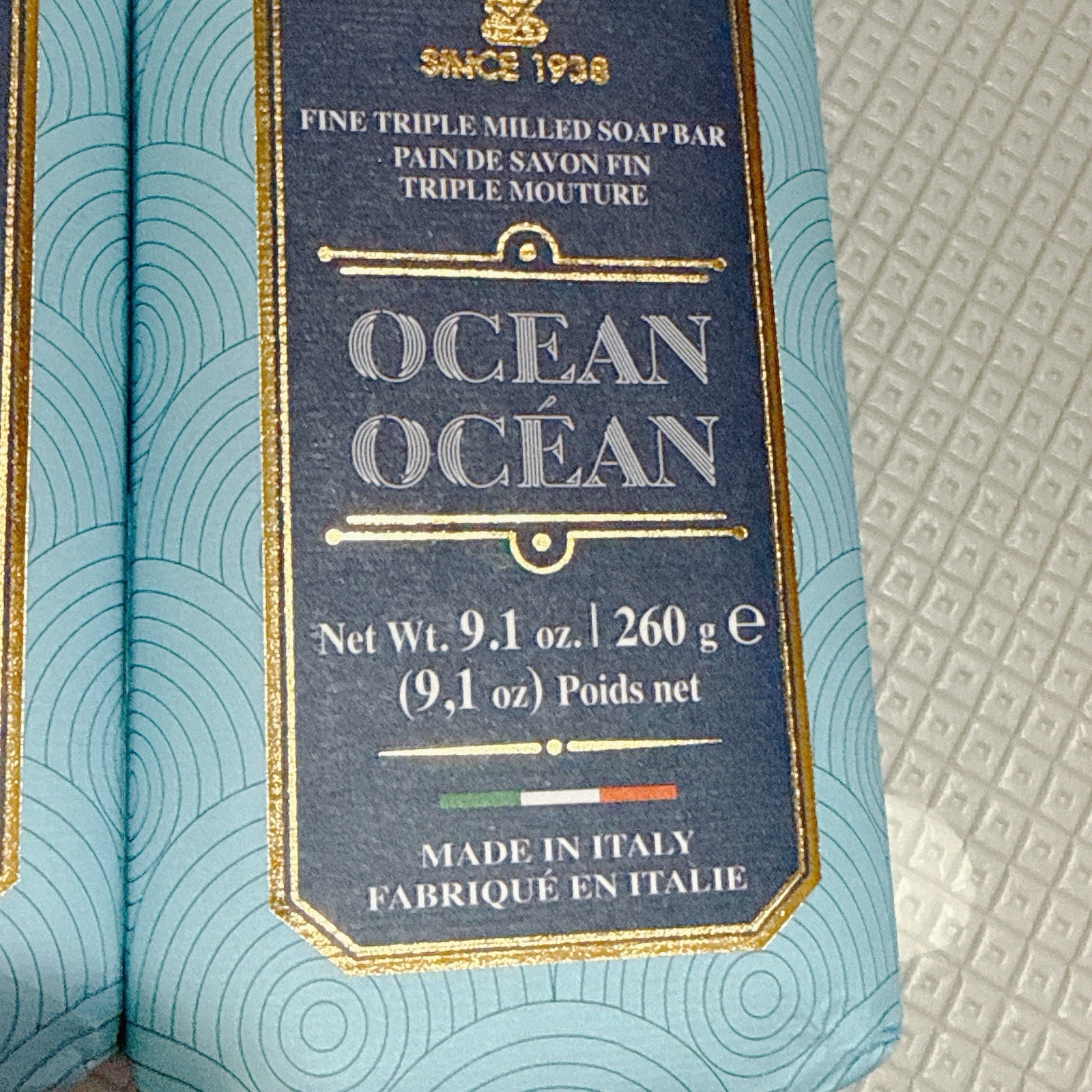 2 pcs ZENI Scent : OCEAN fine Milled ITALIAN Soap Bar 9.1 Oz/each