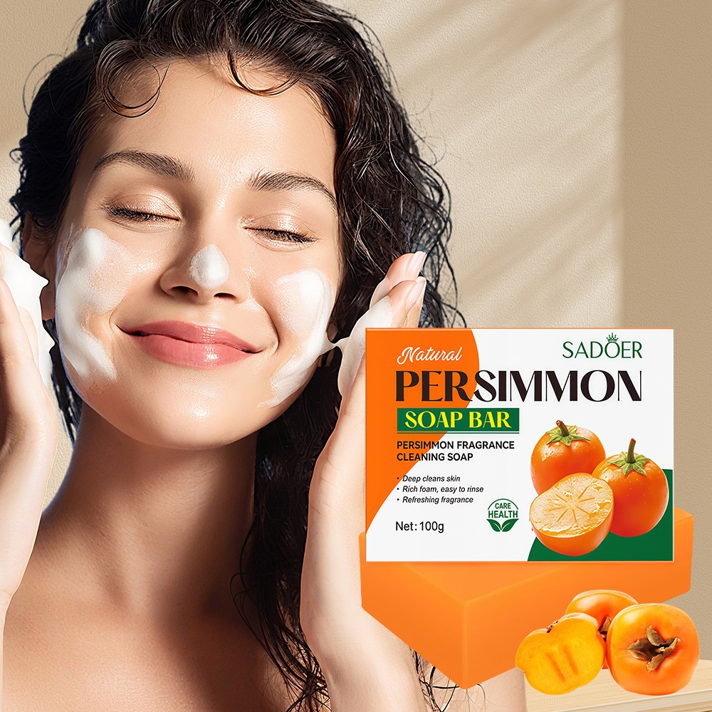 3pcs Natural Persimmon Soap Bar for Body Odor Control, Organic Deodorant Body
