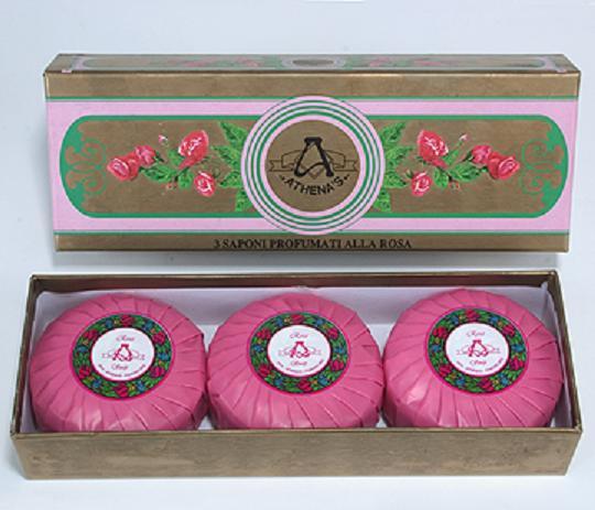 Italy’s ATHENA’S SOAP SET Boxed 3-100g PLEATED Bath Bars – Choice of 3 Scents