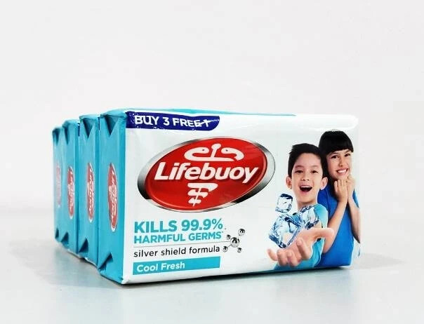 Lifebuoy Soap 3 pcs get 1pc Free, 100g Cool Fresh, multivitamin 12hrs Freshness
