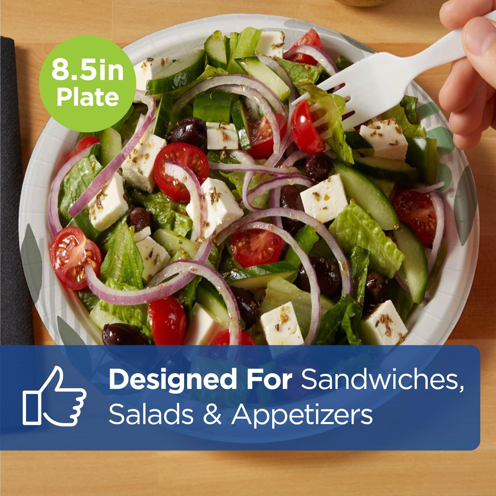 Dixie 8 1/2 Inch Medium-Weight Disposable Paper Plates, Pathways, 300 Count, …