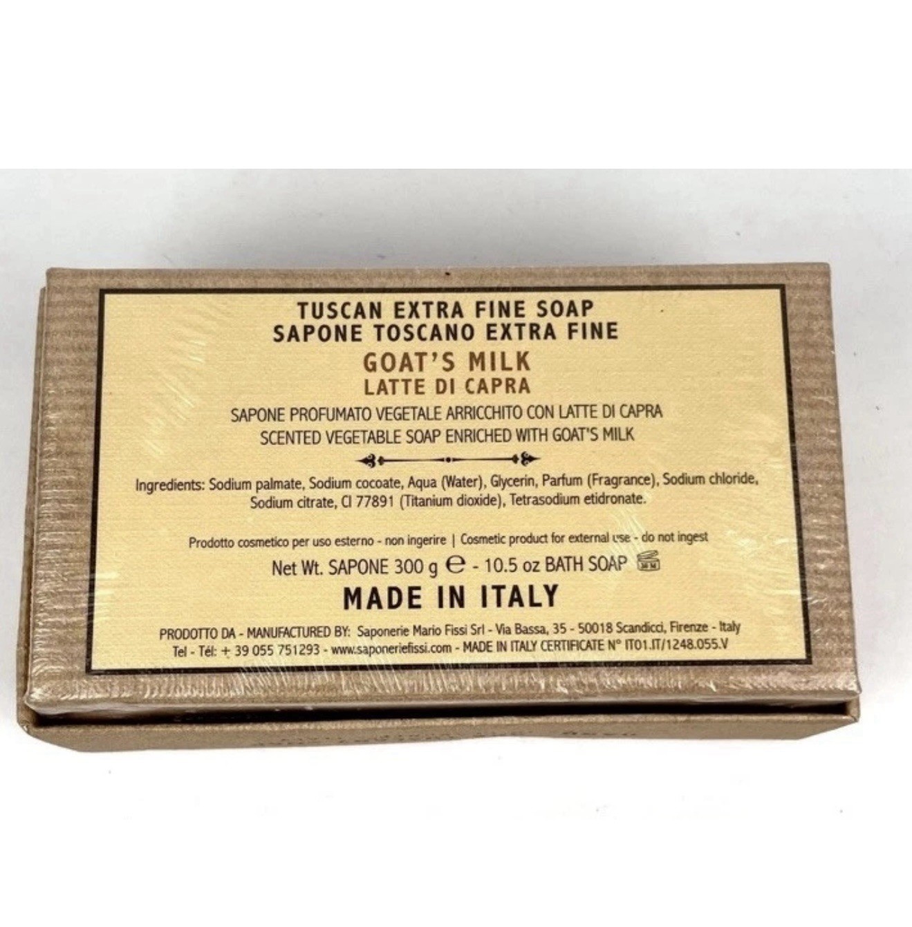Saponerie Mario Fissi Tuscan Extra Fine Goat’s Milk Bath Soap 10.5 oz
