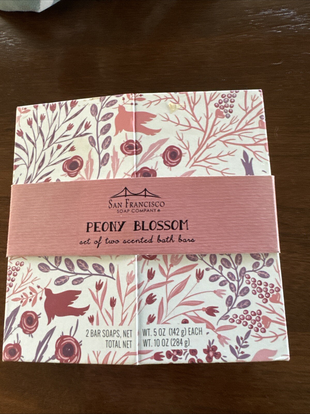 San Francisco Soap Co- Floral Gift Box Only 1 Soap Inside Peony Blossom 5 Oz Bar