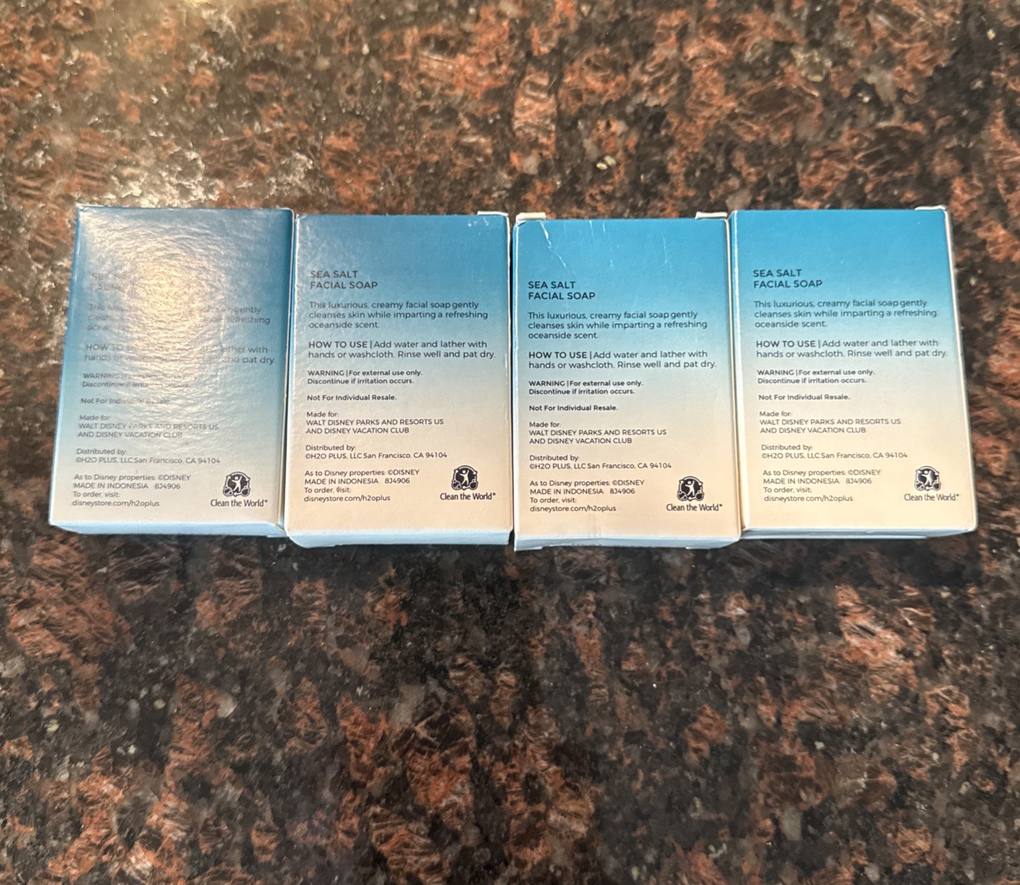 4 boxes Disney Resort H20+ Sea Salt Facial Soap – 1.5 oz/42g – BRAND NEW