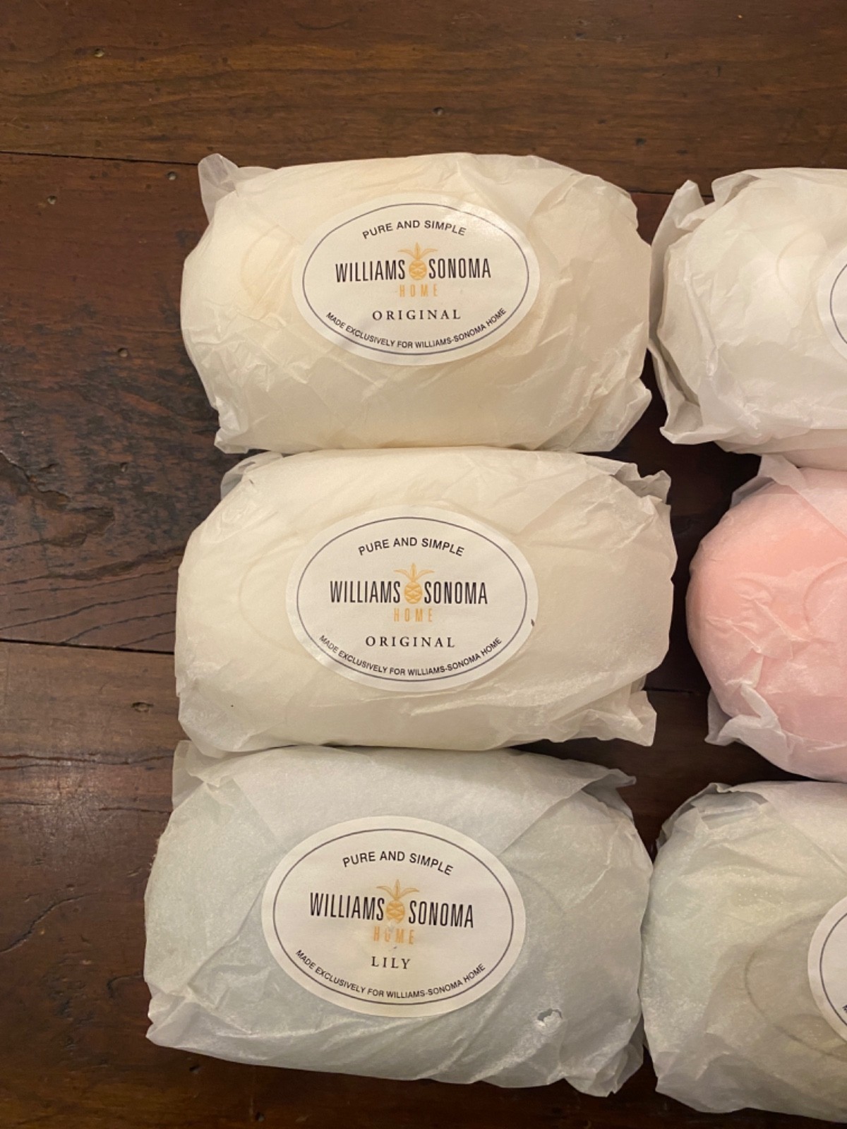 Williams Sonoma Home Set Of Nine Pure And Simple Guest Soaps Original Rose Lily