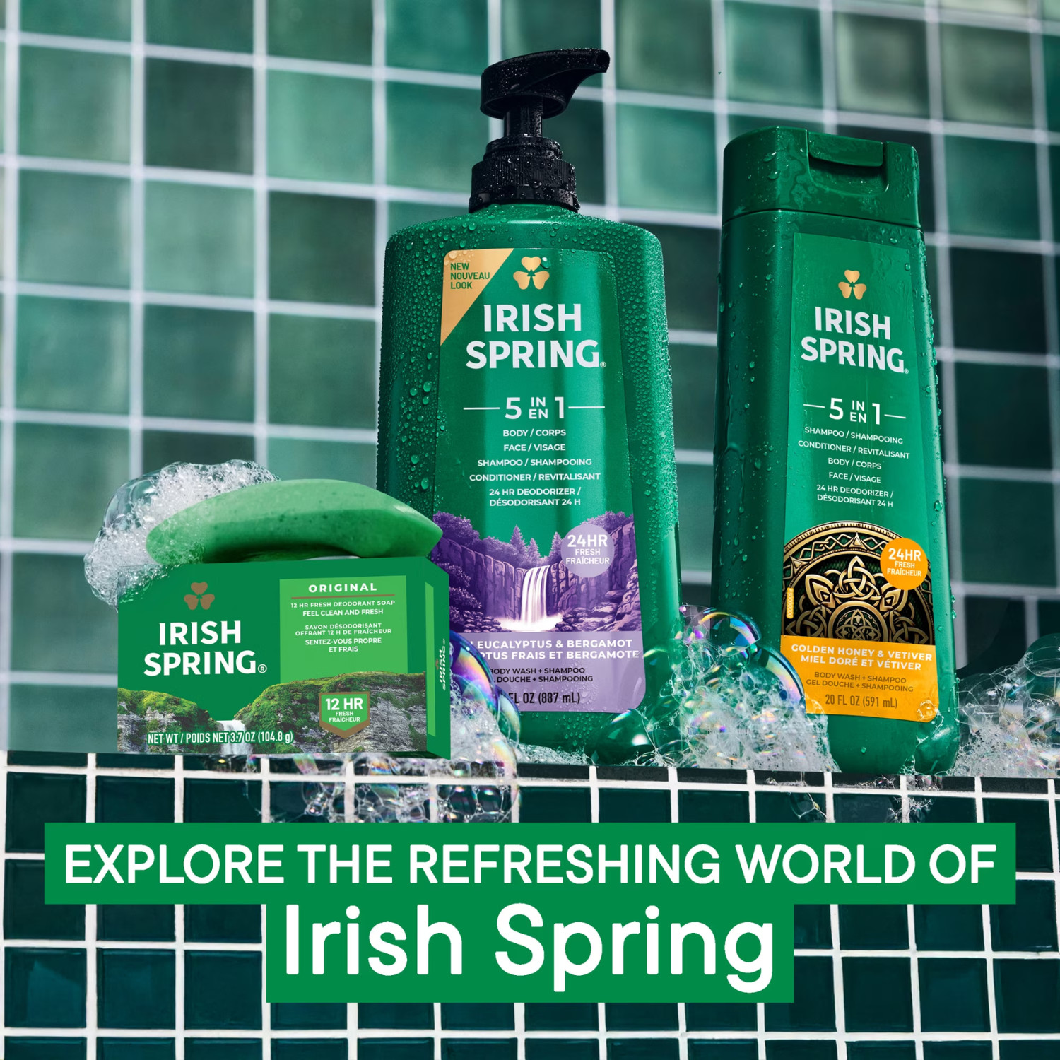 Irish Spring Bar Soap for Men, Original Clean Mens Bar Soap, 48Pack, 3.7 Oz Blue