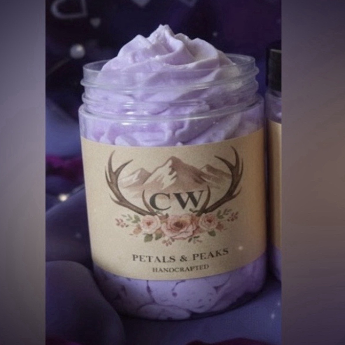 Velvet Lasso Handcrafted Whipped Soap Peach Gardenia Plum White Musk 8 oz