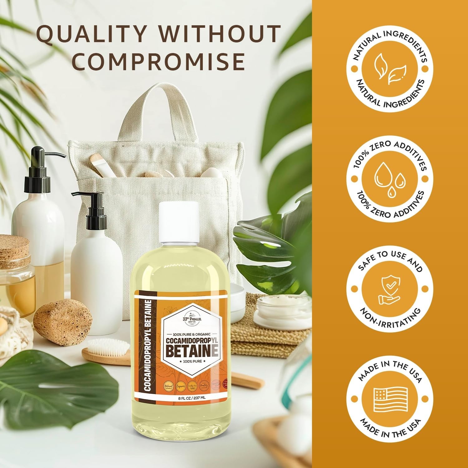 Cocamidopropyl Betaine (32Oz) Natural Surfactant | Premium Coco Betaine Liquid,