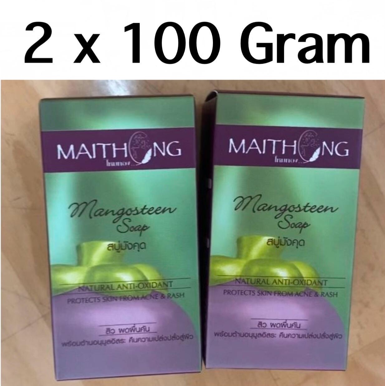 2x Maithong Mangosteen Soap Natural Anti-Oxidant Protects Skin + Free Tracking