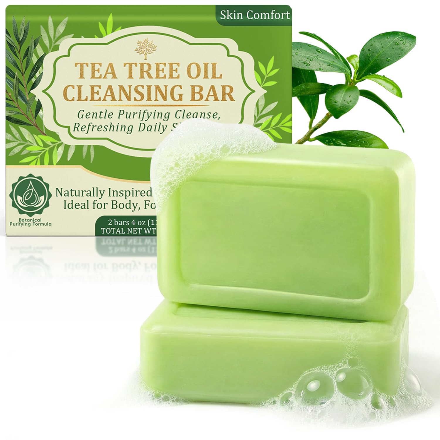 Tea Tree Soap, Tea Tree Oil Soap, Contains Tea Tree Oil, Coconut Oil, and Tur…