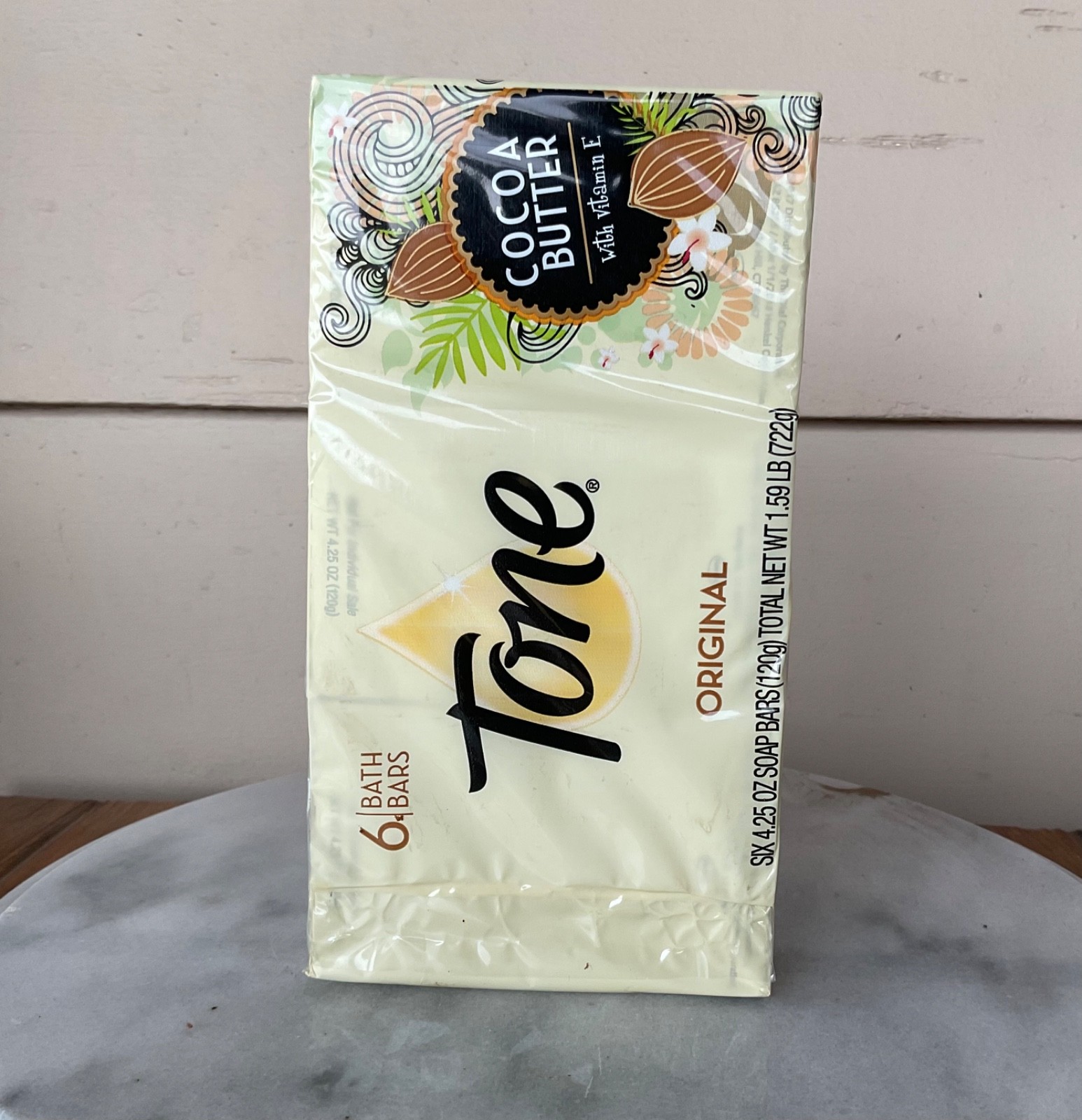 Tone Bath Bar Soap with Cocoa Butter and Vitamin E (6-Pack, 4.25 Oz Each Bar)
