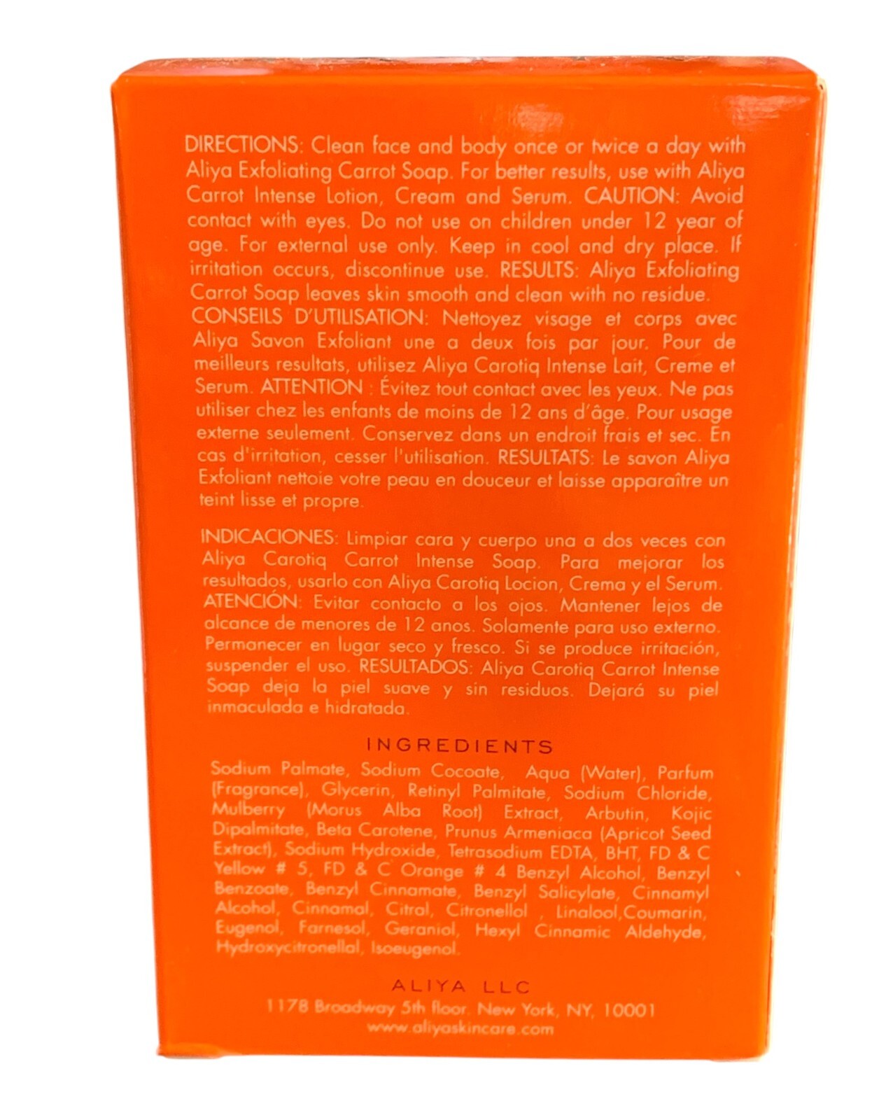2 Pack of Aliya Paris Carotiq Exfoliating Carrot Soap, 7 oz Bars New