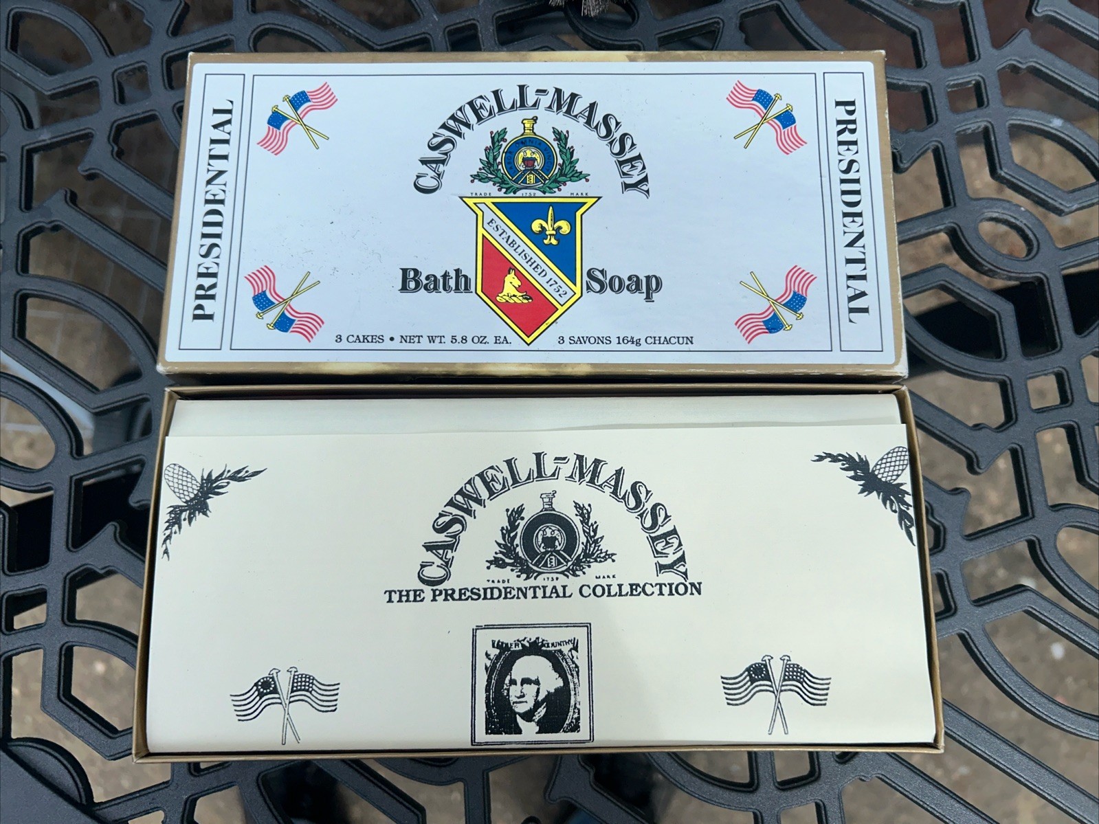 New Caswell Massey 3 Bath Soap Set Presidential 5.8 Oz Each Open Box