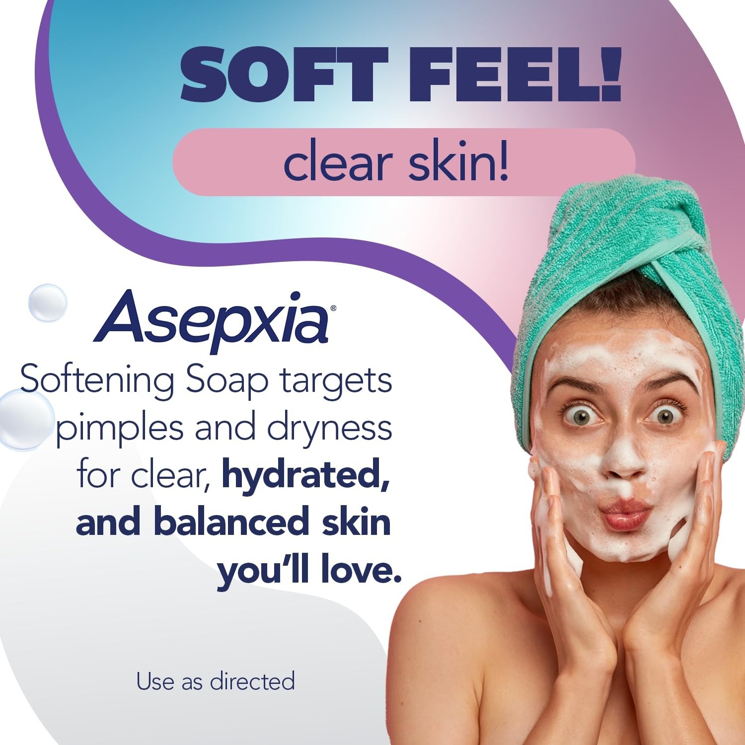 Asepxia Acne Treatment Softening Bar Soap | 2% Salicylic Acid Cleanser, 4 oz