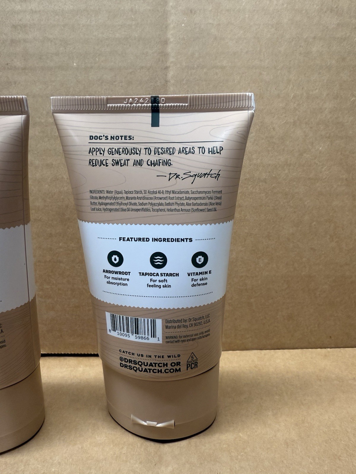 4 Pack: Dr. Squatch Men’s Natural Anti-Chafing Precision Deo 3.4 oz Unscented