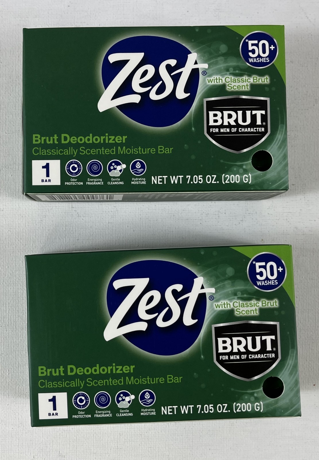 Zest Brut Deodorizer classic Scented moisture Bar for men 7.05 oz .Lot o 2, 4