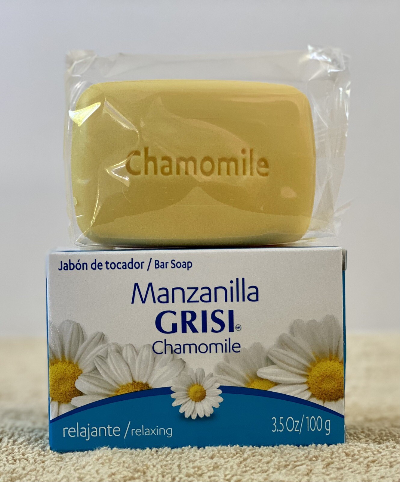 Pack Of 6 Grisi Chamomile Relaxing Soap Bar Jabon Relajante Manzanilla 3.5 oz Ea