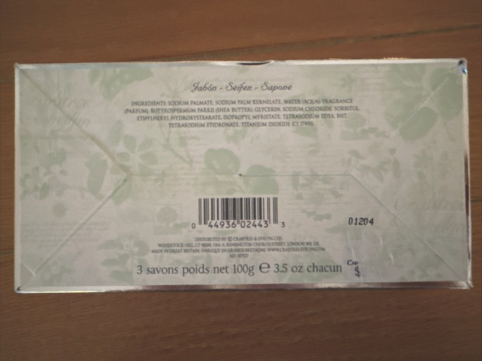 CRABTREE & EVELYN GARDENIA Perfumed Bath Bar Soap 3.5 oz x 3 Bars NEW