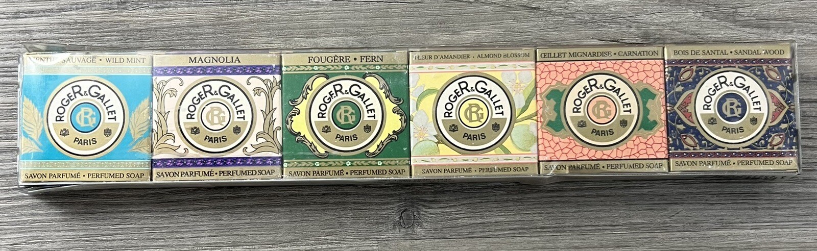 Vintage Roger & Gallet Paris France Set /6 Guest Soaps .9 Oz Each new old stock