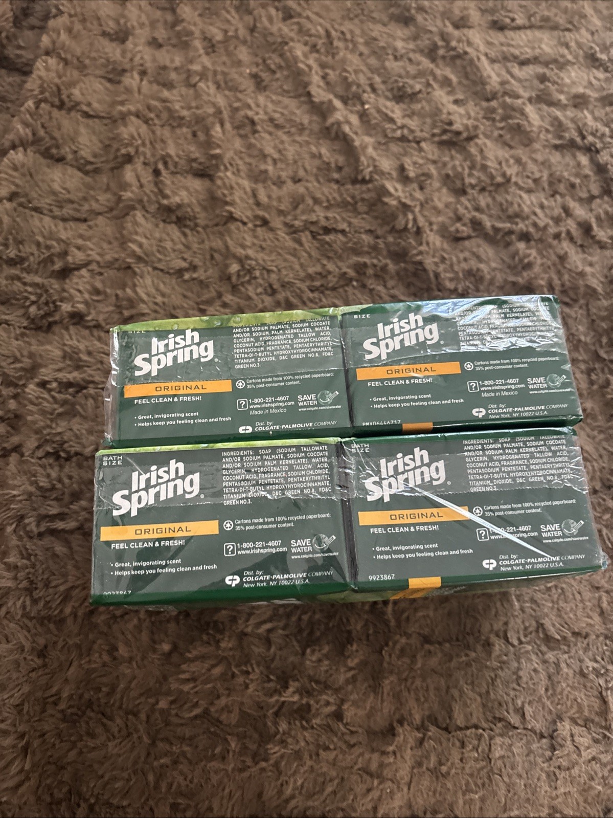 12 Irish Spring Original Clean Bar Soap 3.7 oz Each – No Flaxseed or Linseed Oil