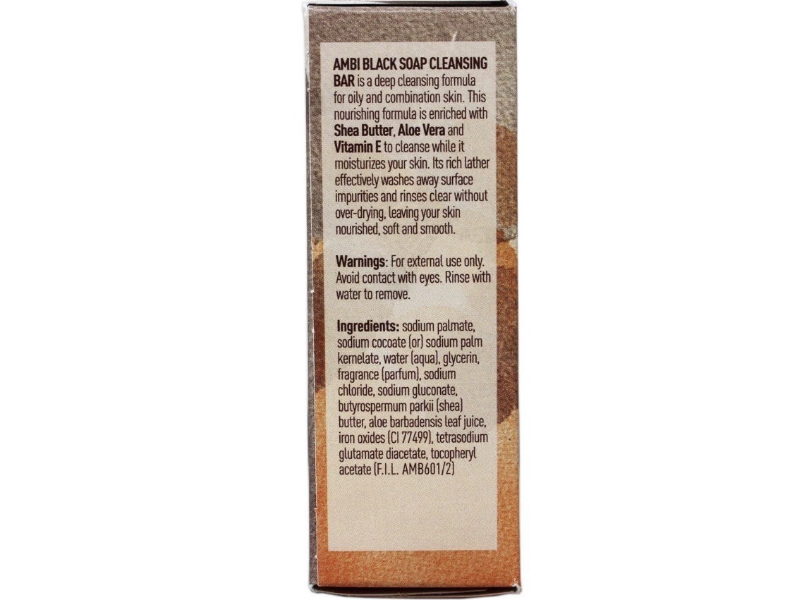 2 Pack Ambi Black Soap Cleansing Bar with Shea Butter Vit E for Oily Skin 3.5 OZ