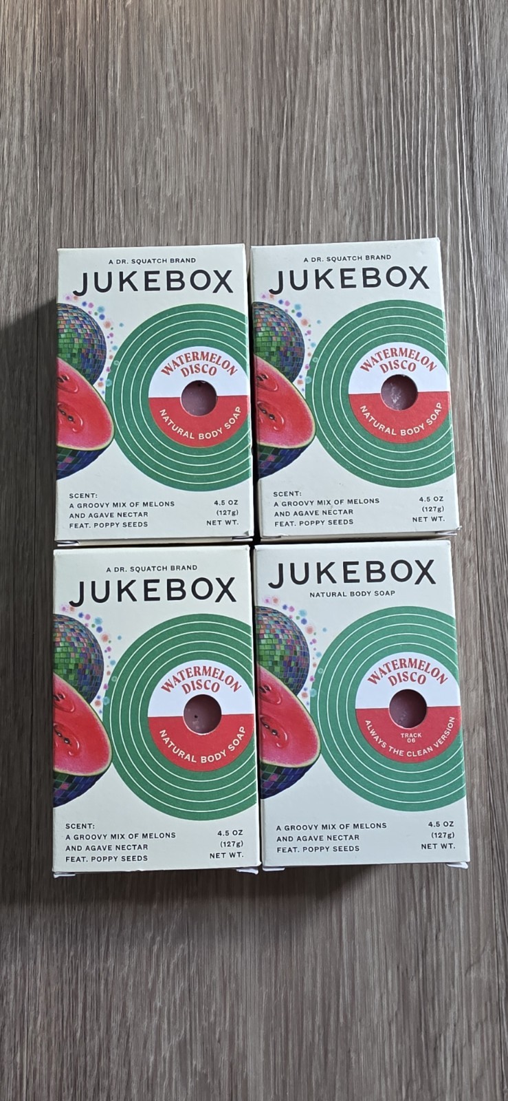 Jukebox Watermelon Disco Natural Body Soap 4.5oz Lot of 4 Bars