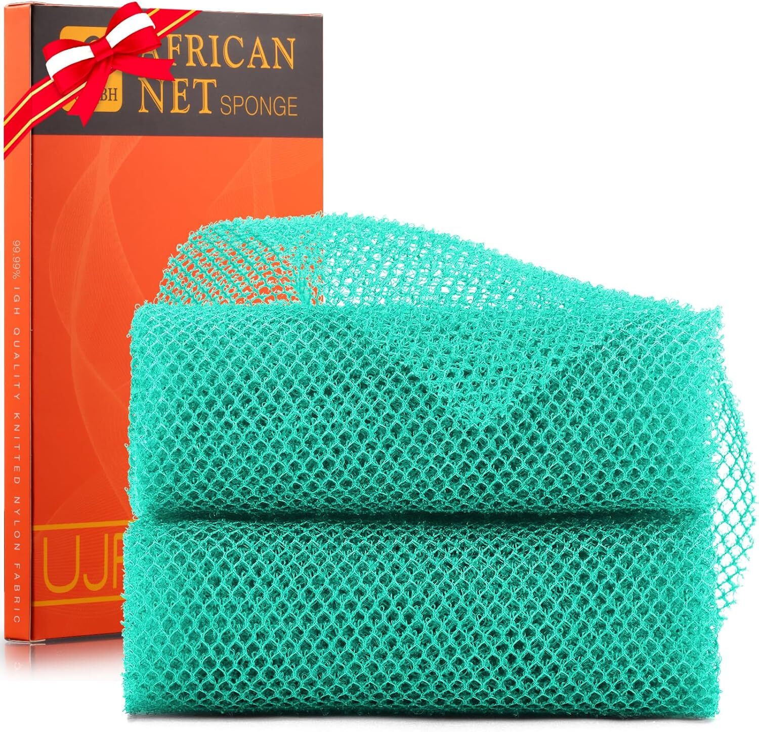 2 Pieces African Bath Sponge Net Long Blue-green