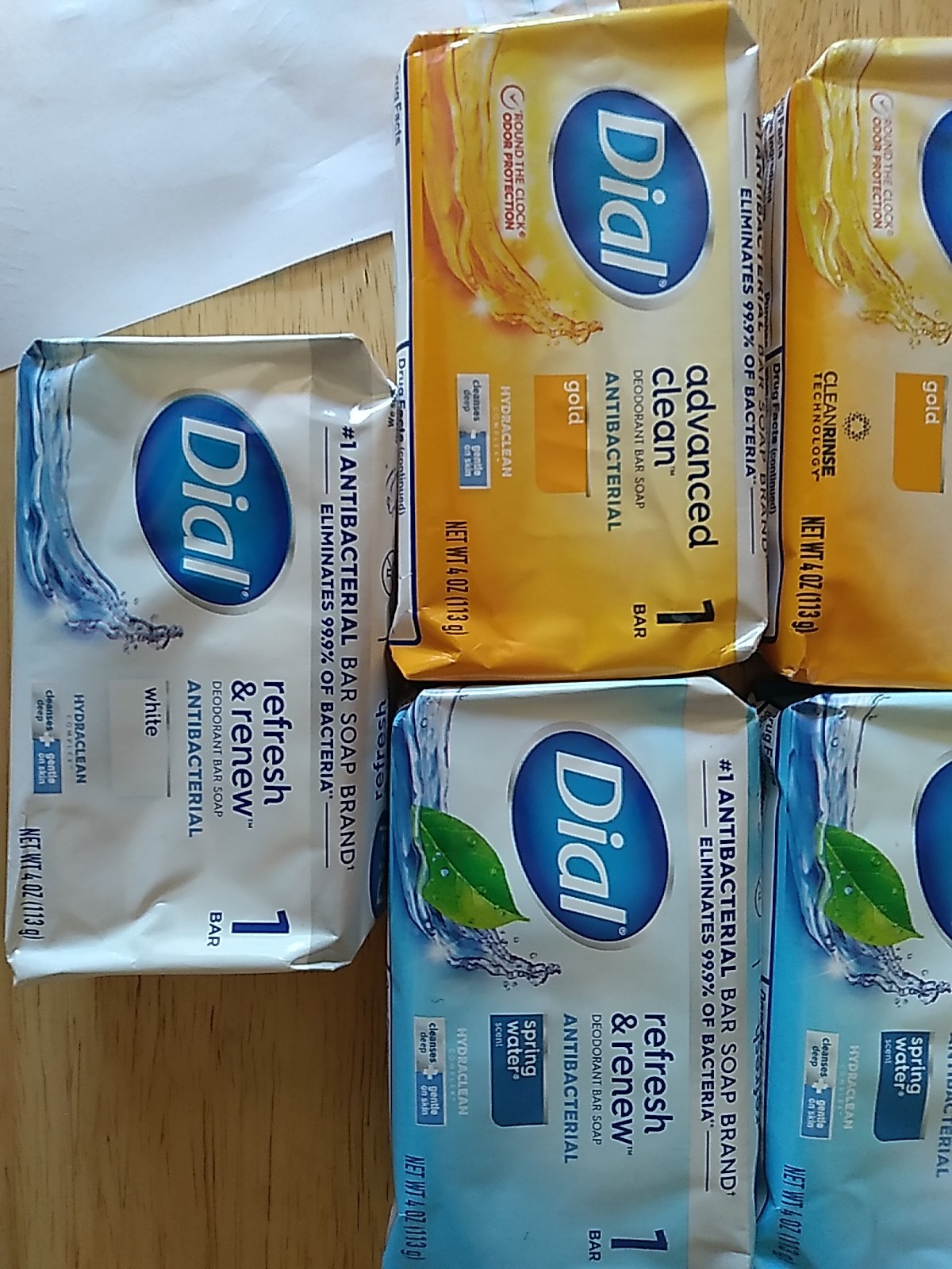 A Bundle Of 5 4oz Dial Bar Soaps Advanced Clean And Refresh And Renew