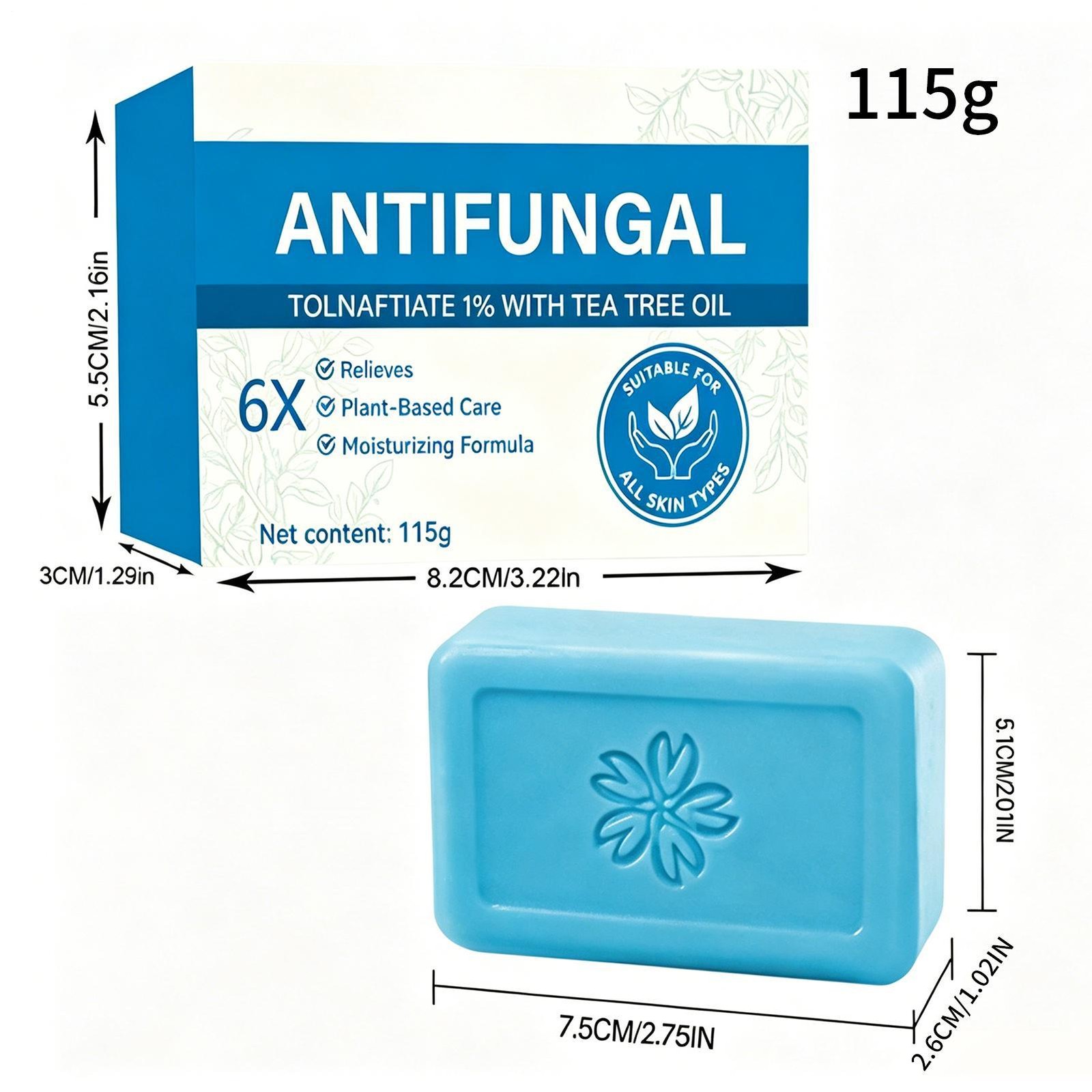 Hermon Antifungal Soap with Tea Tree Oil Antifungal Bar Soothing Care