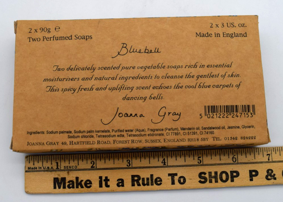 Bluebell Fine English Soap – 2 bars @ 3 oz each – England – New – Sealed Box